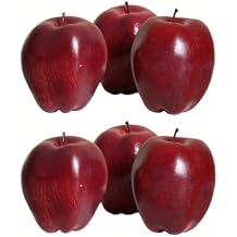 Lifelike Artificial Red Apples 6pcs Hyper-Realistic Decorative Fruit for Home Kitchen Party Decoration