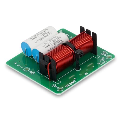 Image of 2 Way Crossover Board 2 Unit, 80W Max Power 2 Way HiFi Speaker Crossover Filters, Heavy Duty 100% Pure Copper Inductor 4 to 8 OHMS Frequency Devider