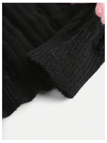 Image of OYOANGLE Girl's Bowknot Long Sleeve Open Front Crop Cardigan Y2K Knit Bolero Shrug Sweaters