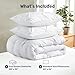 UNIKOME Queen Comforter Set White - Ultra Soft Boho Pintuck Down Alternative Bedding Set for All Seasons, 3 Pieces Lightweight Warm Pinch Pleat Bed Set with Comforter, 2 Pillowcases