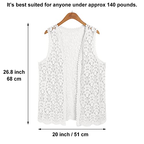 Image of Women's Sleeveless Open Front Cardigan Vest Lightweight Cool Crochet Cardigans for Women