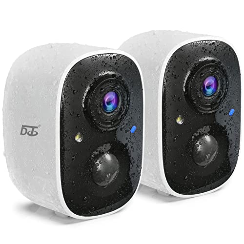 DCT 2Pcs Security Camera Wireless Outdoor, Battery Powered Wireless Security Camera for Home Security, 1080P HD/Color Night Vision/AI Motion Detection, Siren Alarm, Spotlight, 2-Way Audio,Waterproof DCT 2Pcs Security Camera Wireless Outdoor, Battery Powered Wireless Security Camera for Home Security, 1080P HD/Color Night Vision/AI Motion Detection, Siren Alarm, Spotlight, 2-Way Audio,Waterproof