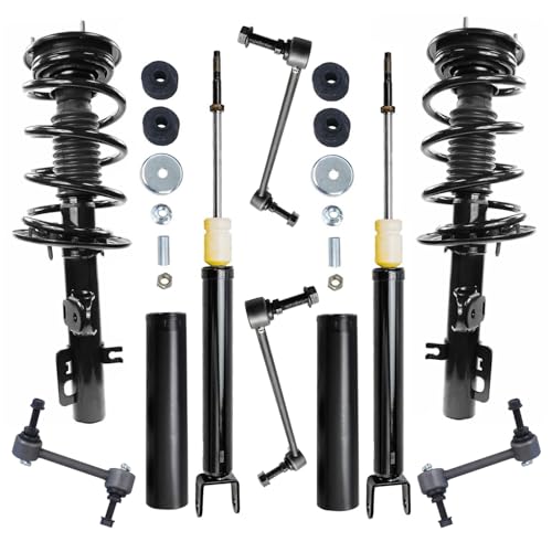 Image of Detroit Axle - 8pc AWD Struts Suspension Kit for 2010 2011 Ford Taurus | 2 Front Struts with Coil Spring 2 Rear Shock Absorbers 4 Front Rear Sway Bar End Links Replacement