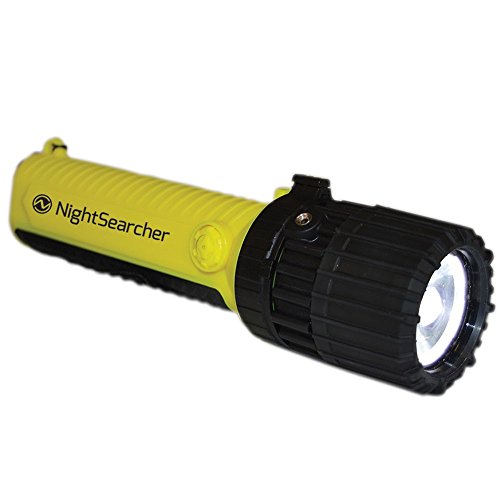 NightSearcher ATEX Zoomable LED Flashlight, Hazardous Area Battery-Powered 4 x AA Torch, Spot-to-Flood Beam, 160 Lumen