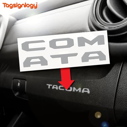 Image of (2 Sets) Prime Series UV Weatherproof Vinyl Decals for Glove Box Dashboard Letter Inserts Compatible fits Tacoma 2016-2023 (Gloss Light Gray)