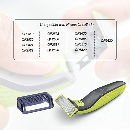 Image of 2MM Guide Comb Compatible with Philips Oneblade Replacement Shaver Comb, Facial Hair Clippers Beard Trimmer Guide Comb with 1PC Cleaning Brush