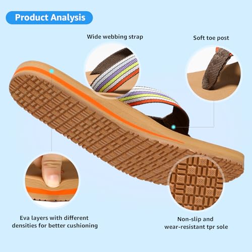 Image of STQ Womens Arch Support Flip Flops Thong Sandals | Yoga Mat Sole,Quick Dry ,Beach Shower Pool Vacation