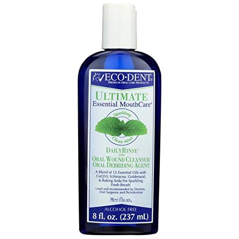 Eco-Dent Alcohol-Free Mouthwash, Mint - Ultimate Essential MouthCare, Oral Care Mouth Wash for Adults, Baking Soda Mouth Rinse with CoQ10/Herbs/Essential Oils, 8 Fl Oz Cover