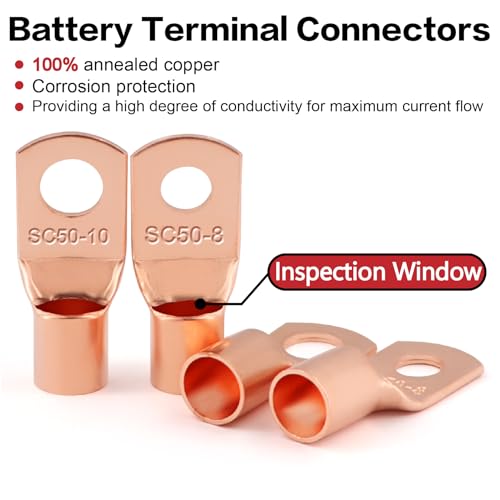 Image of 0 Gauge Wire 40FT (20Ft Black+20Ft Red) Copper Clad Aluminum(CCA),0 Gauge Battery Cable Wire,20pcs Lugs Terminal Connectors,20PCS Heat Shrink Tubing for Primary Wiring,Winch Wiring,Inverter Cables