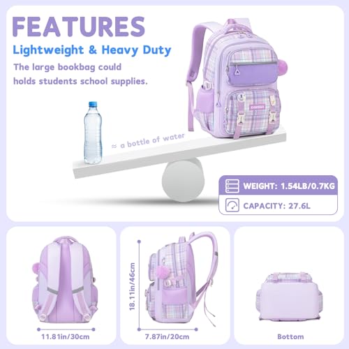 Moonbaby Kids Backpack For Girls Kawaii School Bags For Elementary Primary School Book Bag For Middle School Students thumb #6