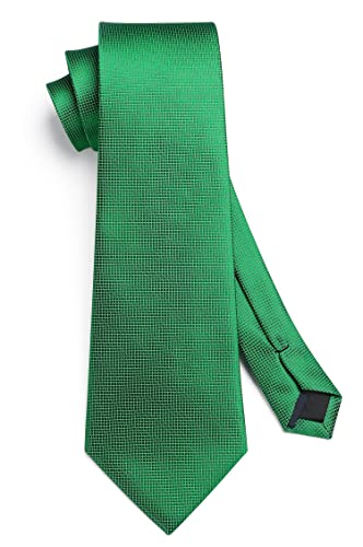 Image of HISDERN Ties for Men Solid Houndstooth Neckties Handkerchief Formal Business Tie & Pocket Square Set Wedding Party