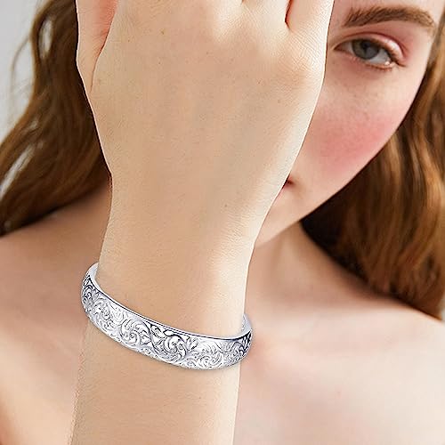 925 Sterling Silver Cuff Bangle Bracelets for Women Adjustable Charm Lucky Open Bracelet Exquisite Birthday Gifts2