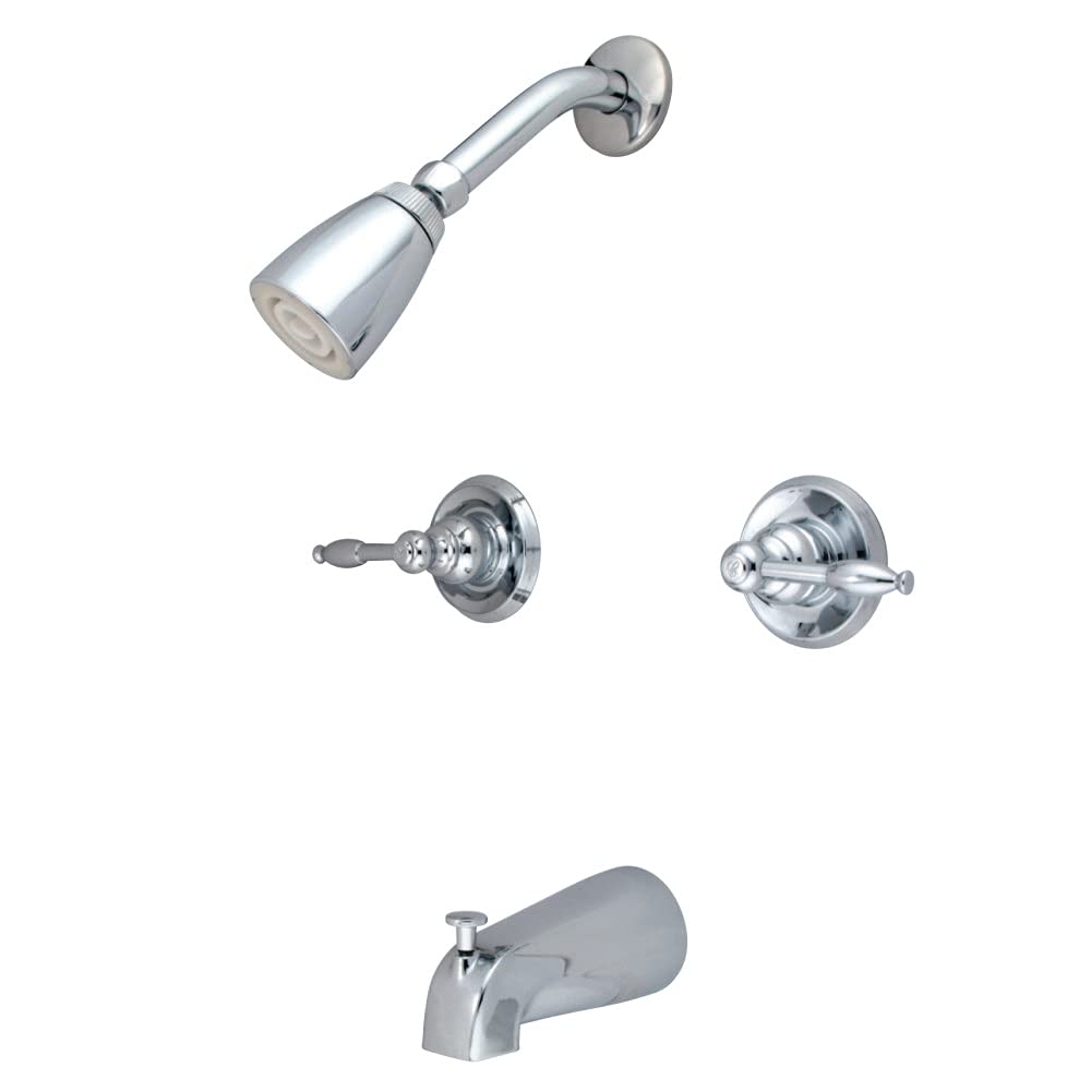 Kingston Brass KB241KL Küvet ve Duş Musluğu, Cilalı Krom, 12,7 cm Musluk Uzunluğu