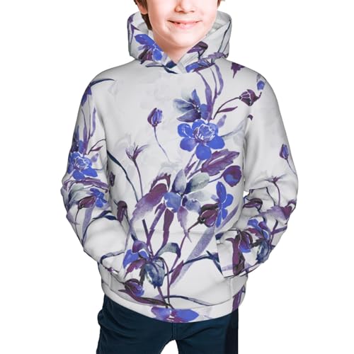 Spring Wildflowers Kid Hoodies Boys Sweatshirts Girls Pullover with Pocket3