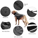 Idepet Wasserdichter Hundemantel Winter Warme Jacke, Winddichte Haustierkleidung Hundejacke Outfit für kleine mittelgroße Hunde mit Geschirrloch XL-6XL