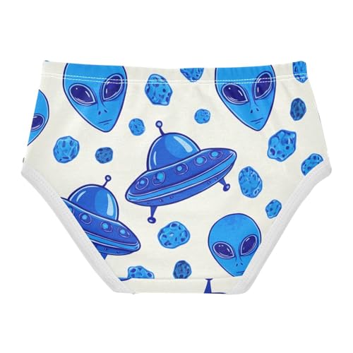 Designer Girls Underwear Toddlers 2t Cotton Girl Panties Cute Cartoon Blue Alien UFO White Underpants Briefs2