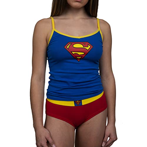 COCO BRANDS Superman Cami & Panty Lingerie Set Blue (Large)