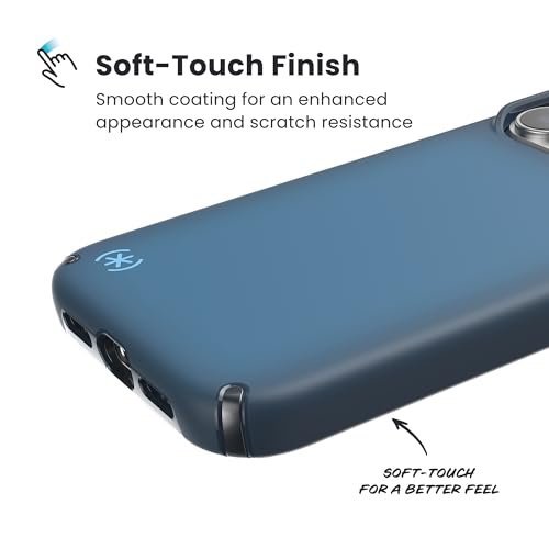 Image of Speck Presidio LUX for iPhone 17 Pro Case, MagSafe-Compatible, Slim Protective Case, DEEP SEA Fade /Black /Spell Blue