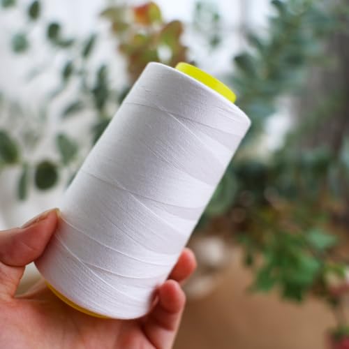 Image of Black & White Sewing Thread, 8PCS 40S /2 3000 Yard Spool Serger Thread, All Purpose Polyester Thread Serger Thread Cones