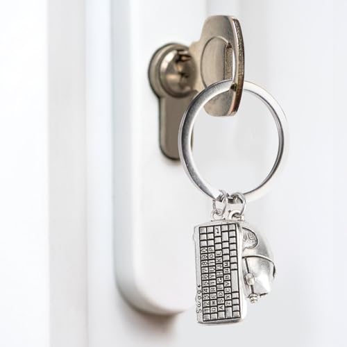 FRCOLOR Llavero Creativo Colgante de Teclado y Ratón Accesorio DIY para Diseño Artesanal Único Anillo Metálico Resistente Obsequio Original para Llaves y Mochilas Decoración - imagen 3