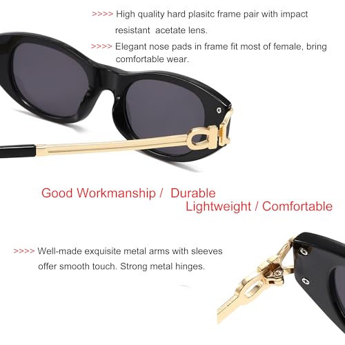Oval Cat Eye Sunglasses Women Men Retro Small Cute Trendy Sunglasses 90s Vintage Shades4