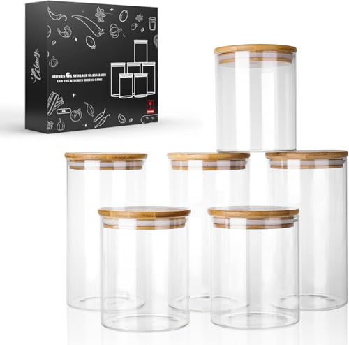 LIBWYS Vorratsgläser mit Deckel Eckig Vorratsdose Glas (6pcs)