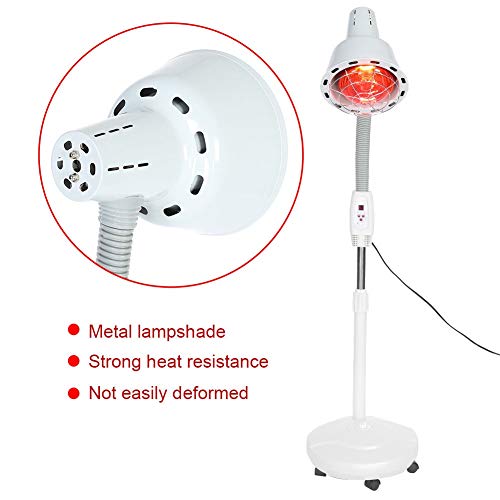 Lámpara De Calor Infrarrojo 275W | Luz Roja, Ajustable 360° | Altura 1.24-1.57 M | Rango Temperatura 0-115°C | Para Alivio Muscular Y Articular