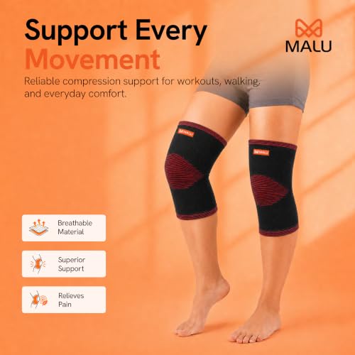Image of Knee Cap for Knee Pain Relief | Compression Knee Support Sleeve for Men & Women | Breathable Bamboo Yarn | Patella Stabilizer for Sports, Walking, Arthritis, Gym & Recovery | Size (L)