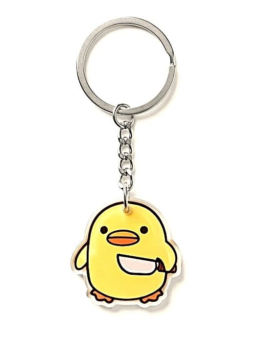 Cute Duck Acrylic Keychain with Premium Metal Ring | Cartoon Duck Sublimation Printed Acrylic Keyring | Lightweight Bag Charm, Car Key Holder & Gift for Kids, Girls and Women-image-22