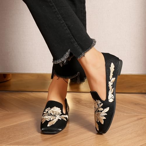 Women Comfortable Satins Ballet Flat Square Toe Dressy Shoes Slip on Flats for Women Comfort4