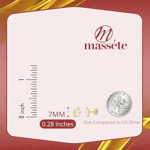 14k Yellow Gold Unicorn Earrings Stud Post Polished Shiny2