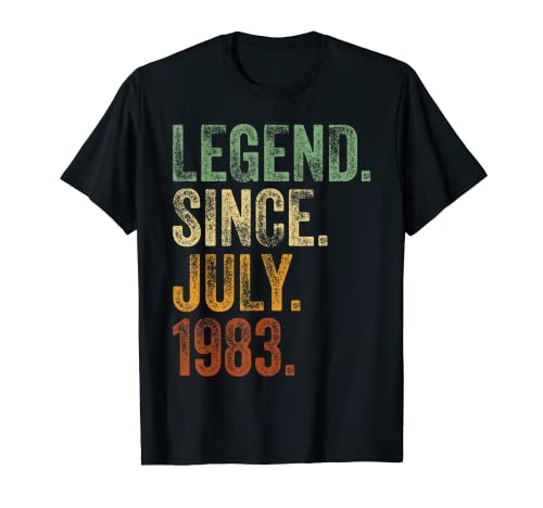 Retro 1983 Birthday Shirt July Born Legend Since 1983 Camiseta