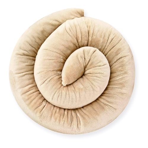 Bebeloo Bettschlange Bettrolle Bettkissen Seitenschläferkissen Stillkissen Kuschelkissen Bettumrandung Zugluftstopper(Beige, 250 cm)