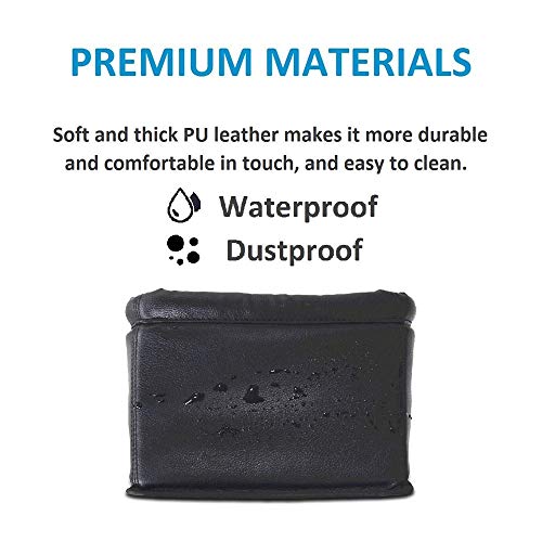 Image of Leather Car Trash Can, Luxury Car Organizer, Leakproof Garbage Can for Car and Trucks, Black
