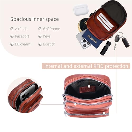 Image of Iswee Genuine Leather Purses for Women Shoulder Handbags Designer Hobo Crossbody Purse Top Handle Purse