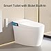 Smart Toilet with Bidet Built in, Elongated Bidet Toilet with Auto Soft Open/Close, Auto Flush, One Piece Toilet with Warm Wash & Dryer, Heated Seat, LED & Night Light, Self-Cleaning, Full/Half Flush