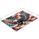 Bandeja de servir transparente con asa bandera americana 06 bandejas acrílicas decorativas para decoración del hogar