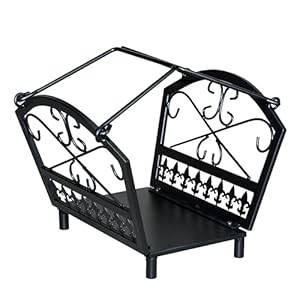 Loywe Holzkorb Kaminholz Metall Schwarz Vintage