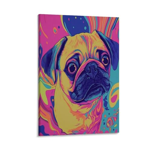 Tableau carlin en toile pour célébrer l'amour des animaux dans votre déco