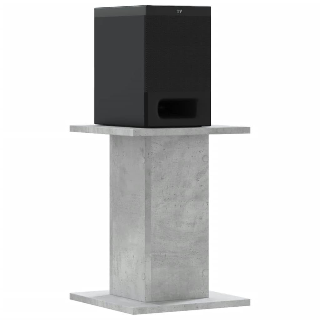 Supporto per altoparlanti, 2 pezzi, grigio cemento, in legno, 30 x 30 x 40 cm, base per home theater, soggiorno, studio, con superficie stabile e saccoppiamento antivibrazione