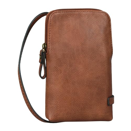 TOM TAILOR Rubiana Damen Handytasche Umhängetasche Mittelgroß Cognac...