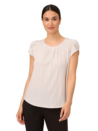 Adrianna Papell Diffusion Women's Printed Petal Sleeve Knit Top
