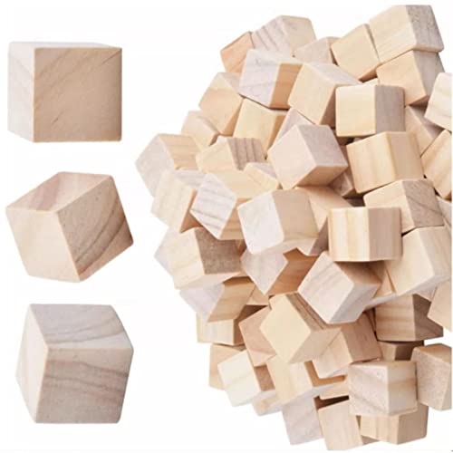 Dioche 2 Cm WoodeCubos Cuadrados de Madera - Cubos Artesanales de 2 Cm para Niños y Adultos - Superficie Finamente Lijada, Perfectos para Proyectos de Arte y Diversión Familiar