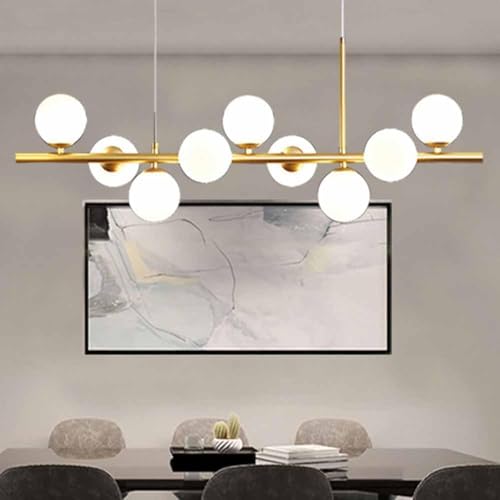 Lustre suspension HLTYGWX en verre et métal doré, l'excellence du design pour votre salon