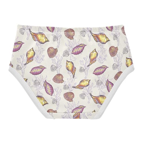 Girls' Underwear Colorful Vintage Conch Cotton Stretch Comfort Toddler Panties2