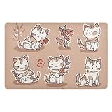 siphylline Fußmatte, rutschfeste Gummi-Unterseite, für drinnen und draußen, Allwetter-Badteppiche für Flur, Küche, Urlaub, Dekoration, alle Heiligen Bengalkatzen, Terrakotta, 81,3 x 50,8 cm