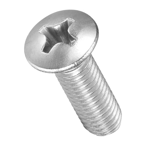 Image of METALLIXITY Semi-Countersunk Oval Head Machine Screws (M5-0.8x16) 50Pcs, 304 Stainless Steel Phillips Cross Recessed Machine Screw Bolts - for Furniture Assembly DIY Projects, Silver