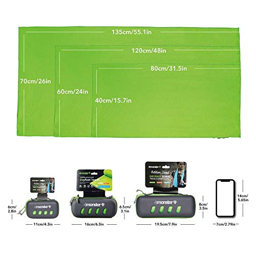4Monster Mikrofaser Handtücher in 5 Farben, Saugfähiges Sporthandtuch Ultra Leicht, Schnelltrocknendes Reisehandtuch für… - Image 5