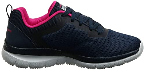 Tênis Bountiful-Quick Path, Skechers, Feminino, Azul Escuro/Rosa Choque, 38