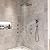 CASAINC 12 Inch Rain Shower Head with Handheld, Thermostatic Shower System Brushed Nickel, Rainfall Shower System with Body Jets, 3-Functions Wall Mounted Shower System with Thermostatic Valve